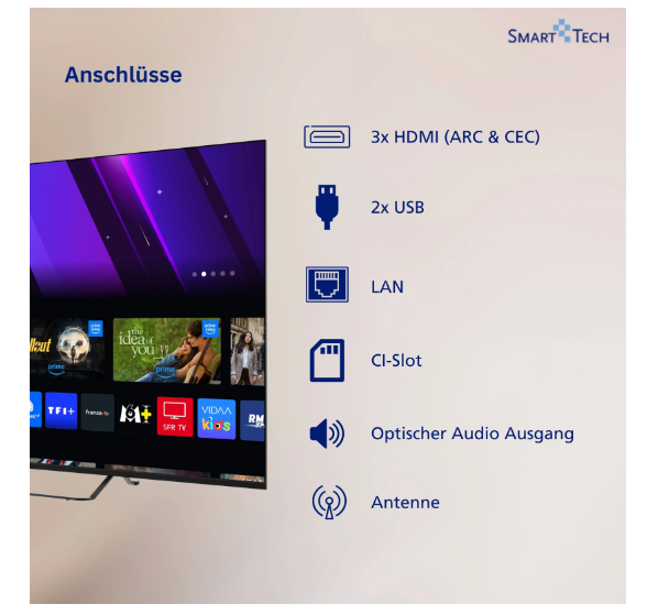TV QLED 55" SMART TECH 55QV02K