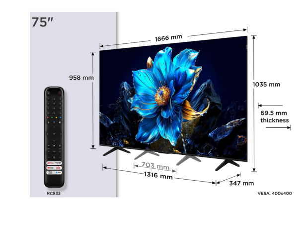 TV QLED 75" - TCL 75P7K