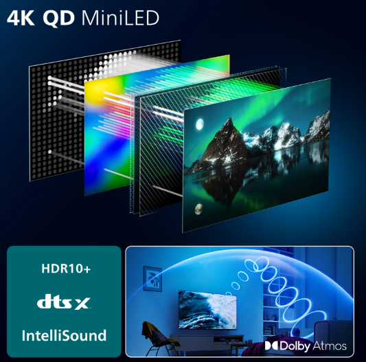 TV QD-Mini LED 75" - Philips 75MLED820/12