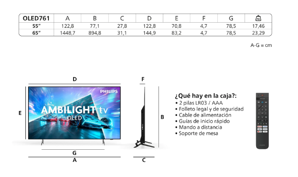 TV OLED 55" - Philips 55OLED761/12