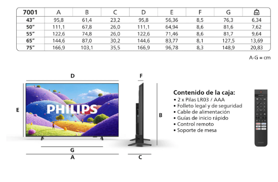 TV LED 43" - Philips 43PUS7001/12