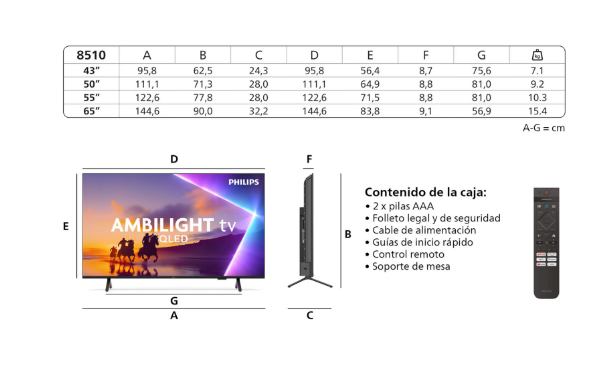 TV QLED 65" - Philips Ambilight 65PUS8510/12
