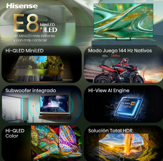 TV Hisense 50E8S Mini LED 50" 4K