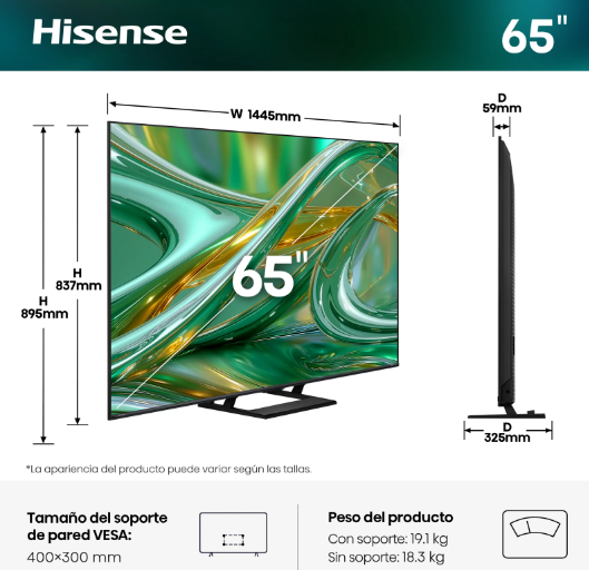 TV Hisense 65E8S Mini LED 65" 4K