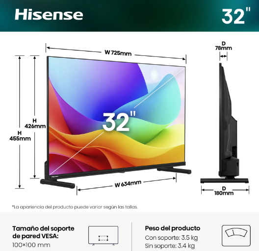 TV Hisense 32A5S QLED 32" Full HD