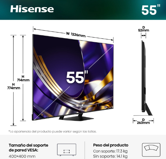 TV Hisense 55U7S PRO Mini LED 55" 4K